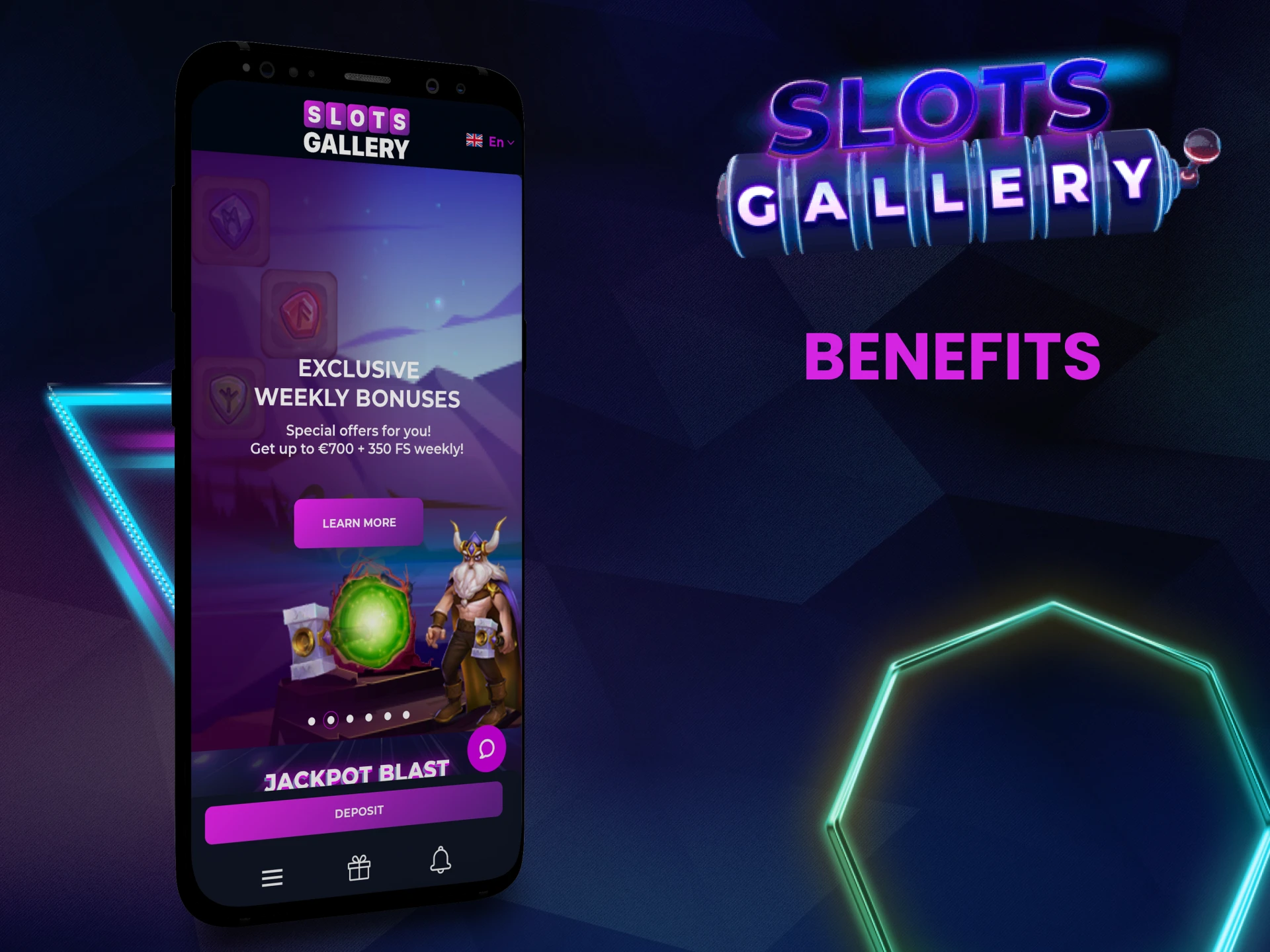 We will tell you about the advantages of the SlotsGallery application.