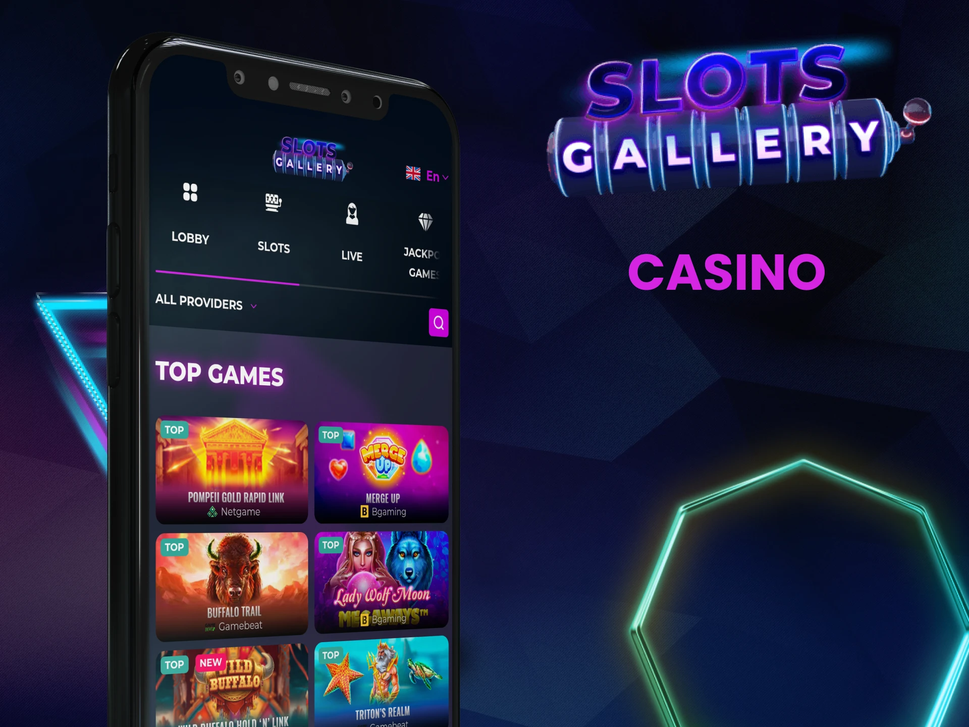 Choose a casino from the SlotsGallery application.
