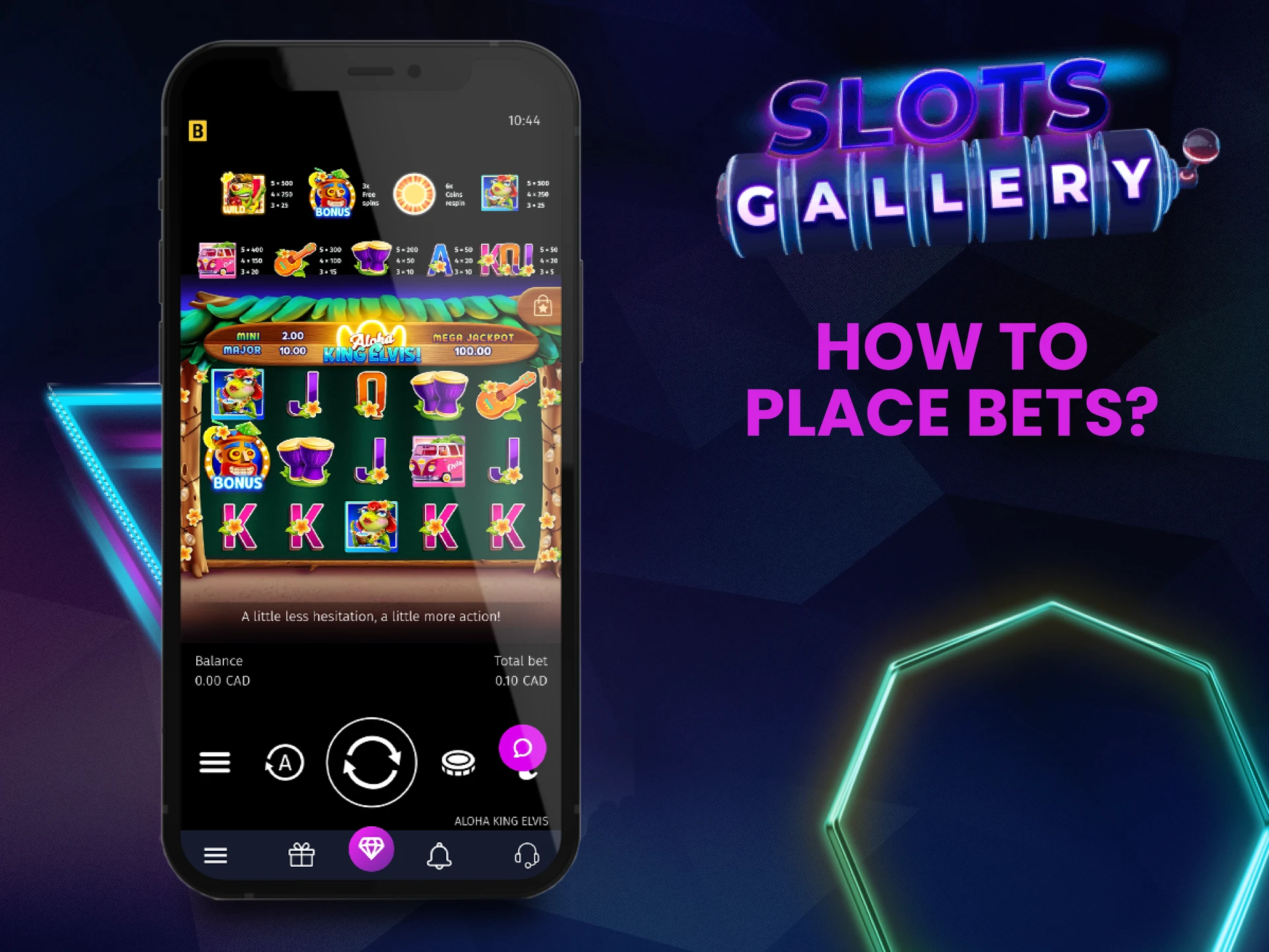 We will tell you how to start playing games in the SlotsGallery application.