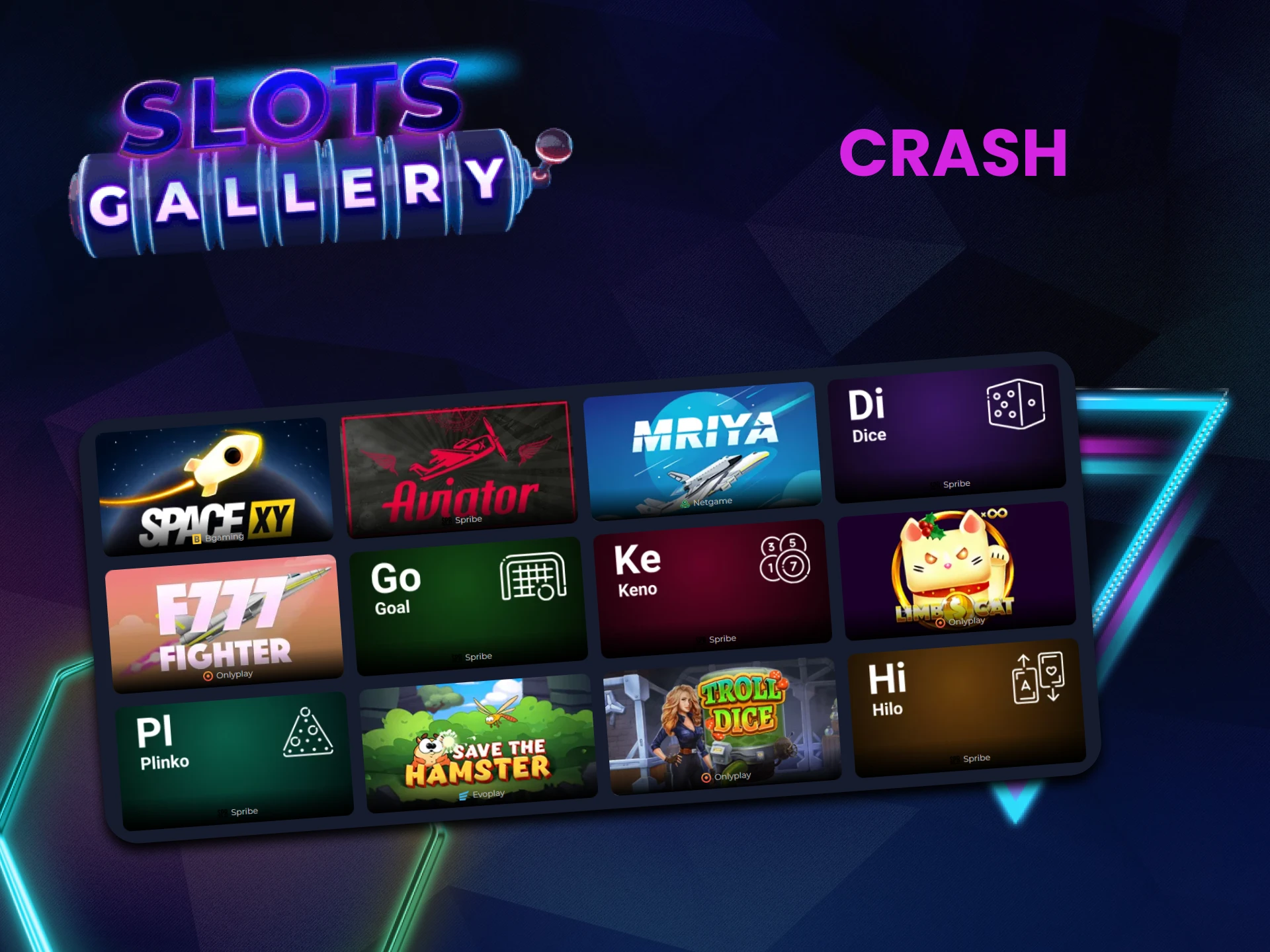 Choose the Crash section in the casino from SlotsGallery.