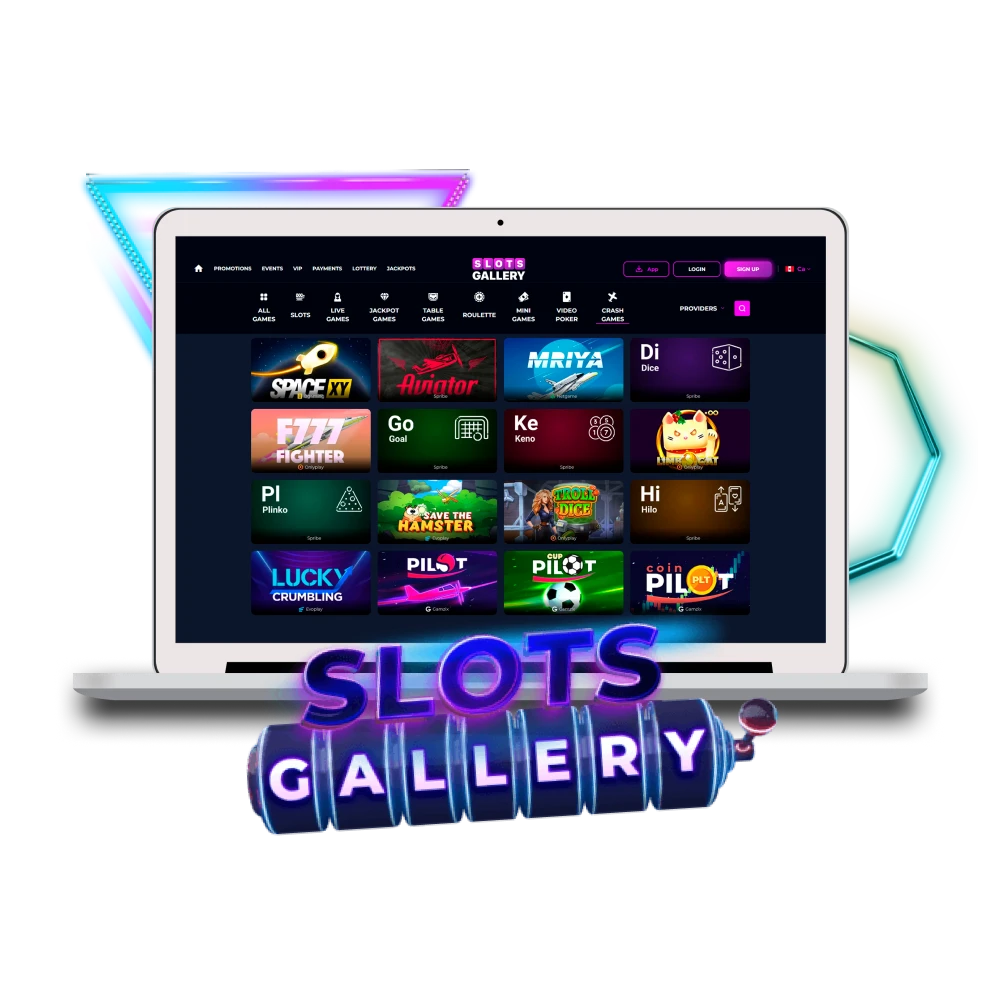 To play on Slots Gallery, choose crash games.
