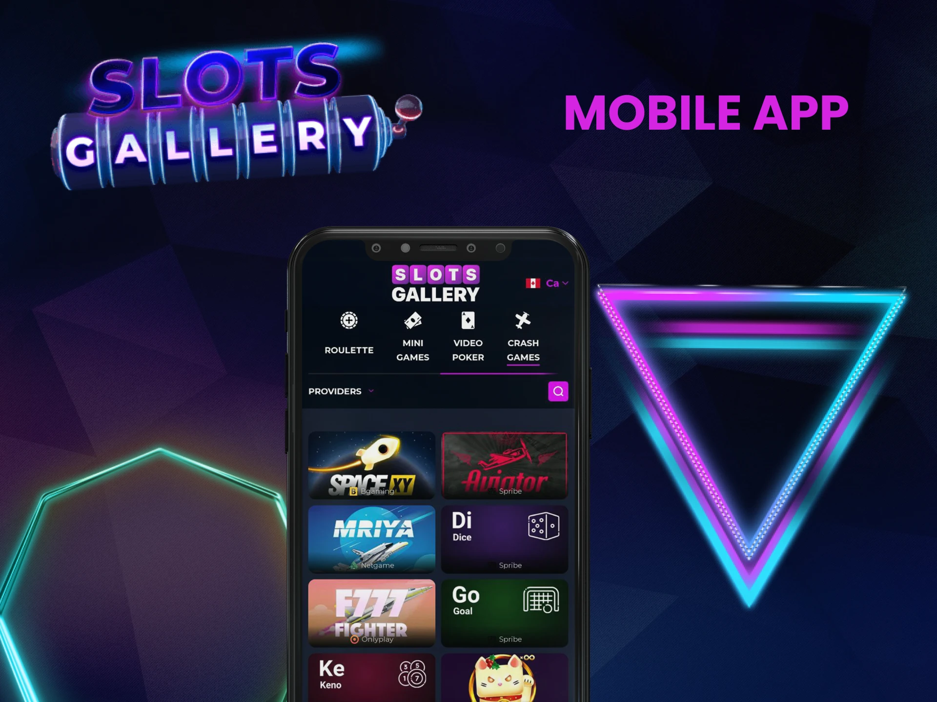 You can play crash games through the Slots Gallery application.
