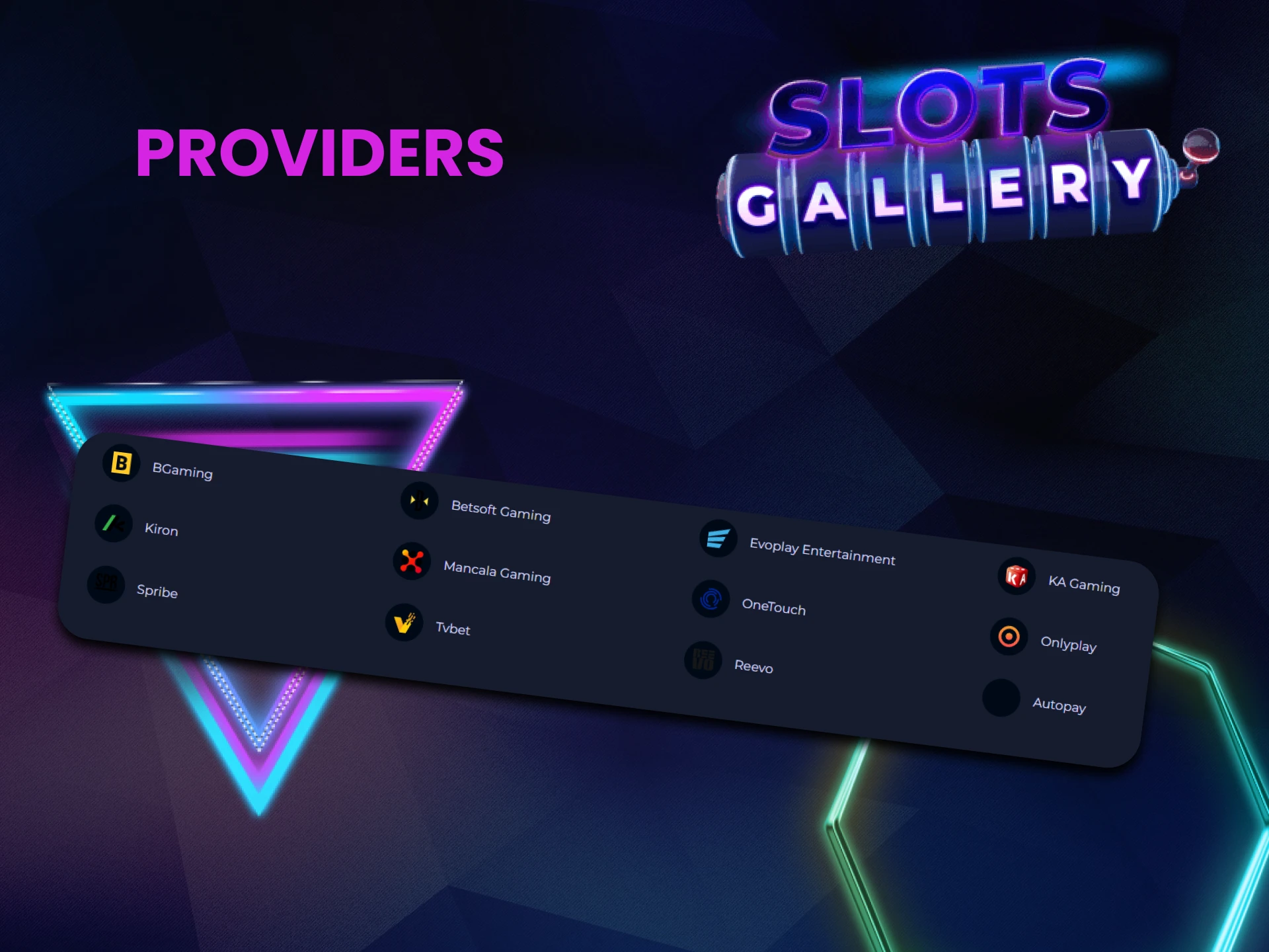 Choose your provider for mini games on Slots Gallery.