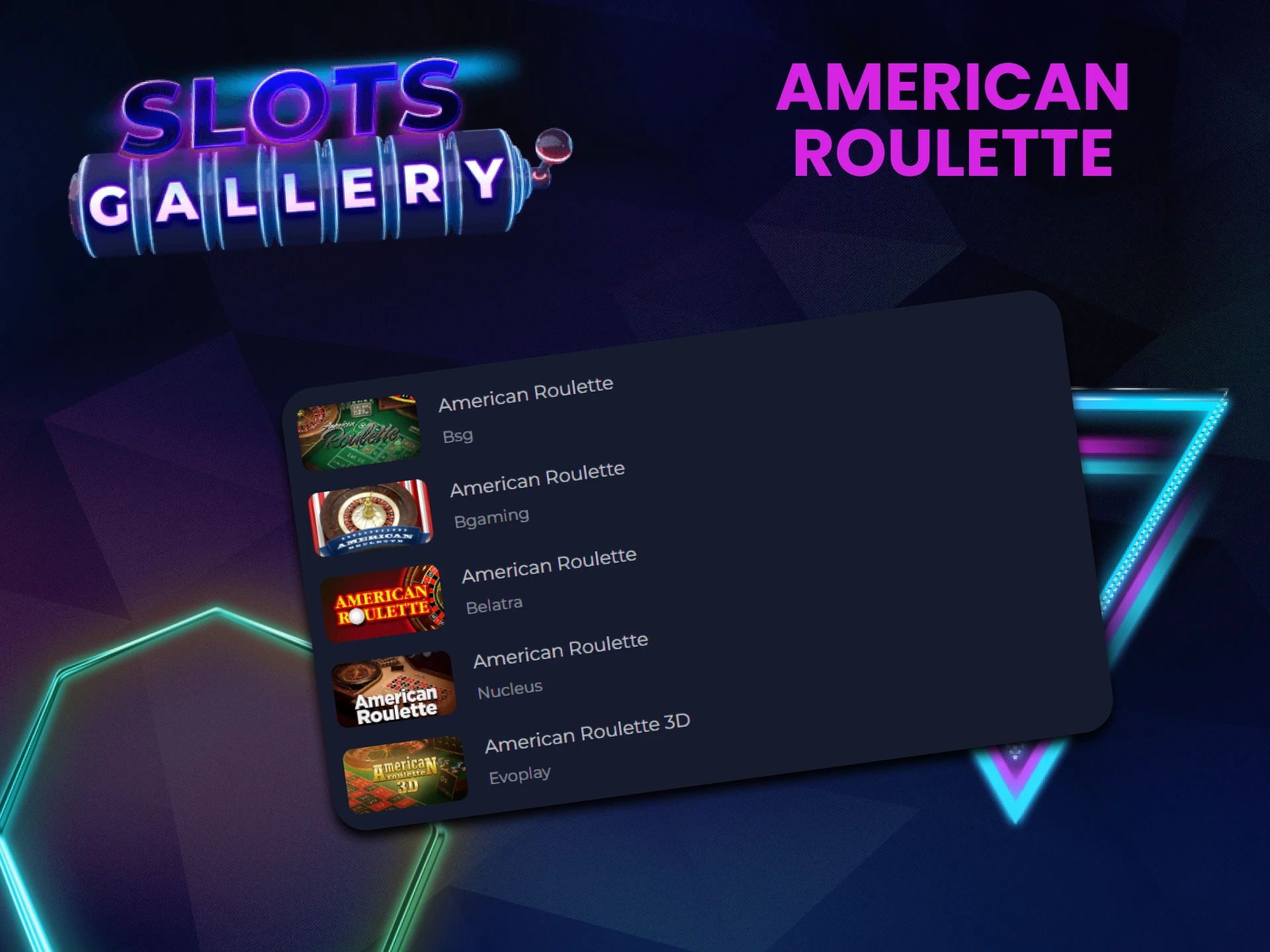 Play American Roulette at Slots Gallery.