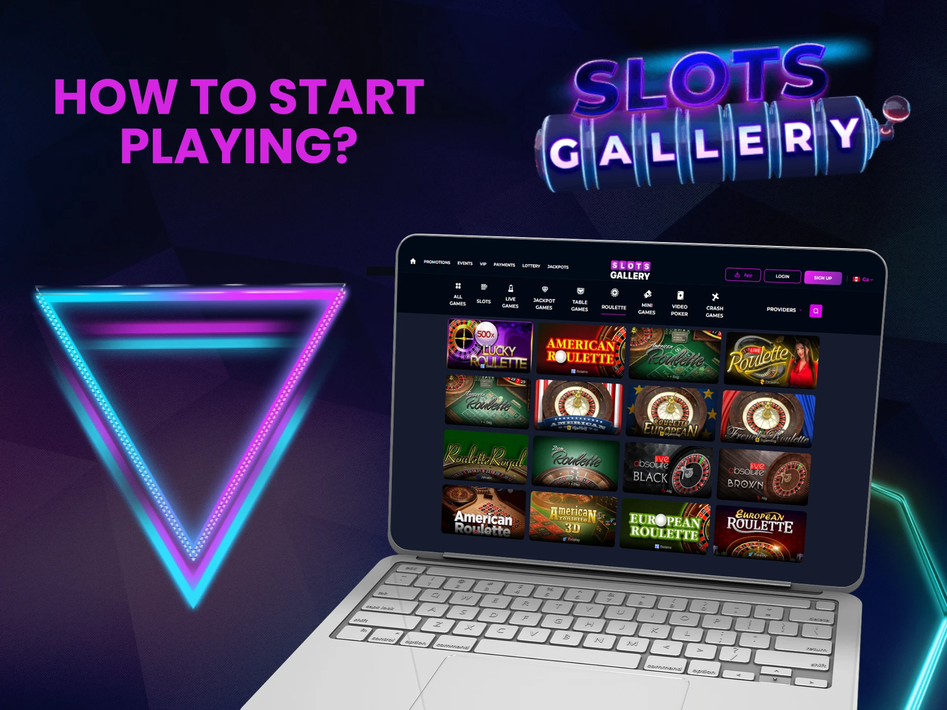 Choose roulette in the casino section of Slots Gallery.