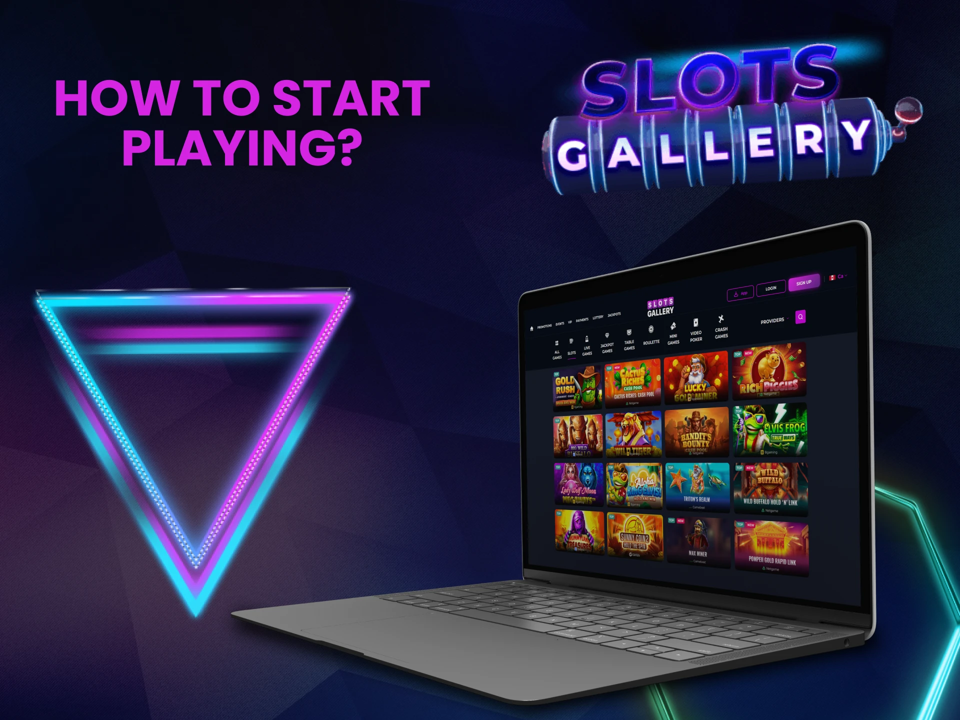 We will show you how to start playing slots on Slots Gallery.